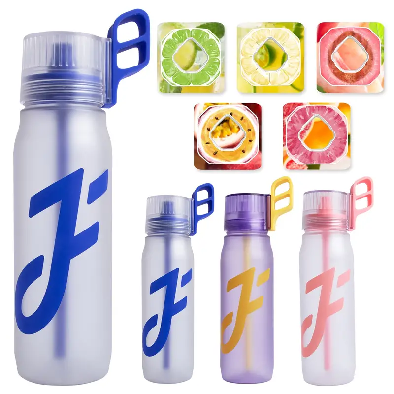 Sports Water Bottle With 5 Flavor Pods Fruits Flavor Water - Temu