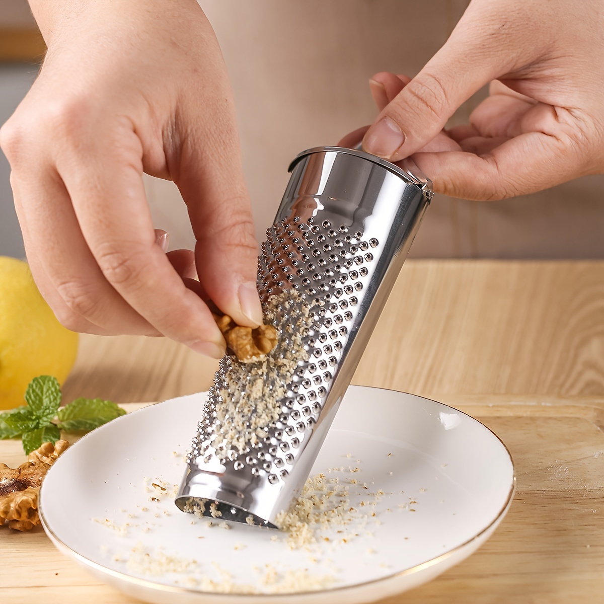 Mini Garlic Grater, Stainless Steel Cheese Ginger Vegetable Spices Small  Grater for Kitchen