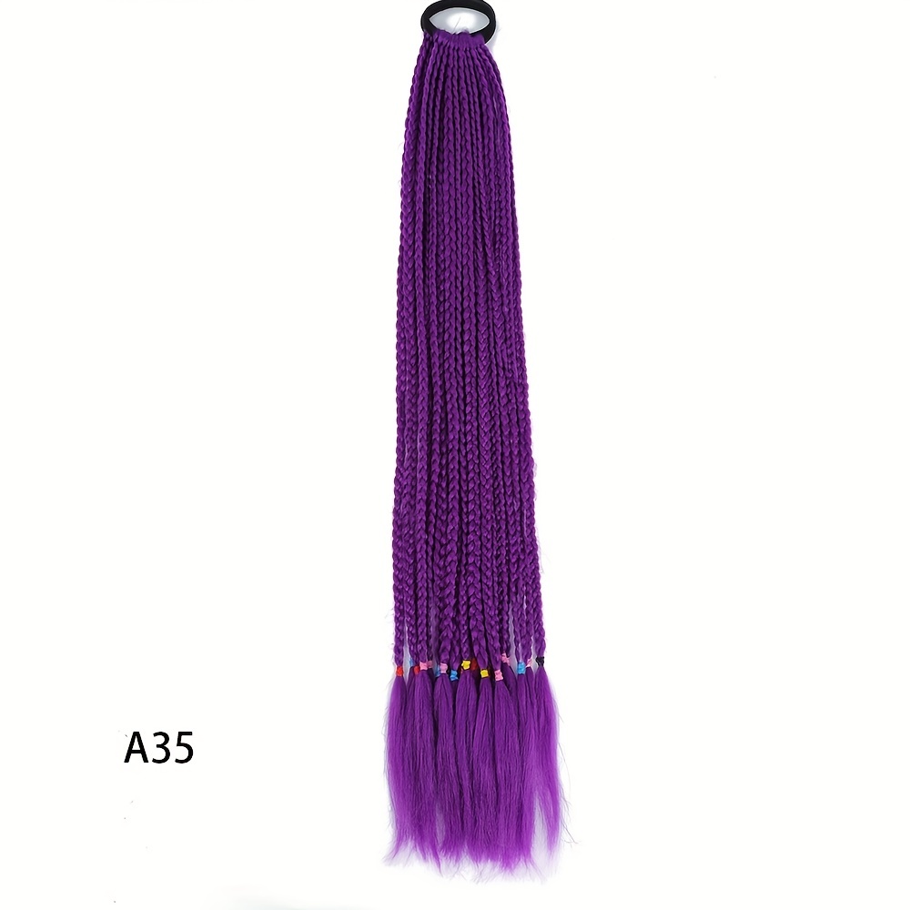 24" 60 Dreadlock Hair Tie Wig Colored Braid Hip Hop Style Elastic