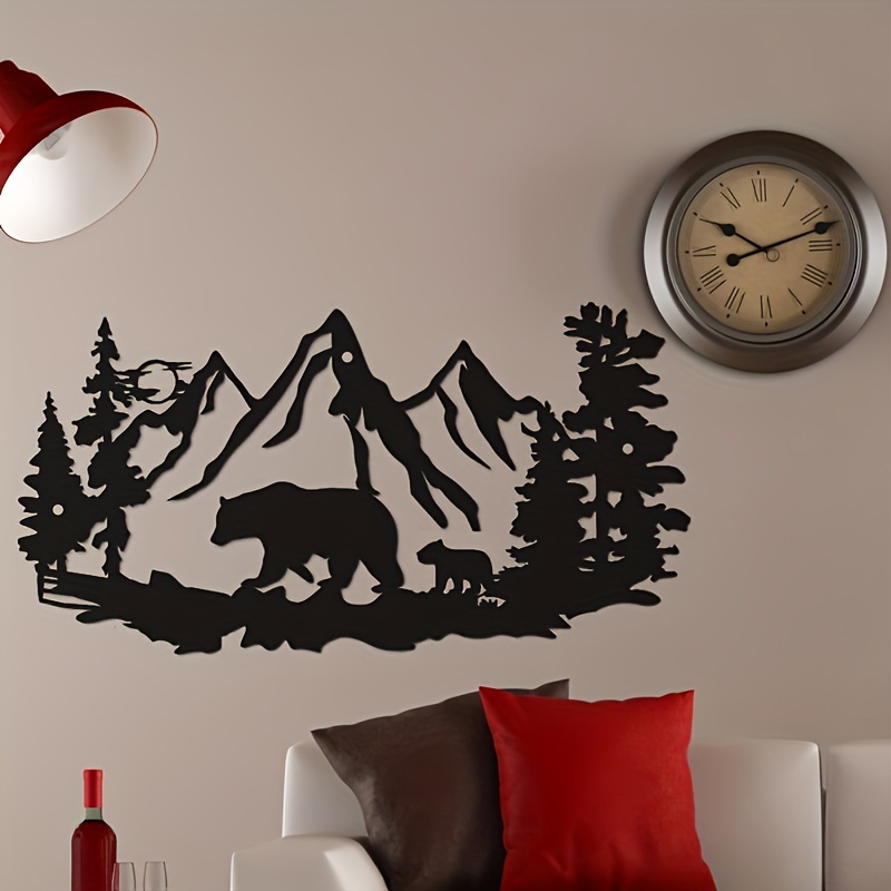 Wild Animal Wall Hanging Decor Deer Bear In The Forest Pine - Temu