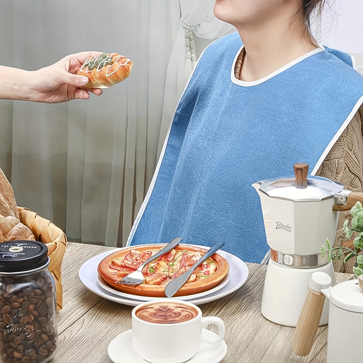 Adjustable Waterproof Bib for Elderly and Adults