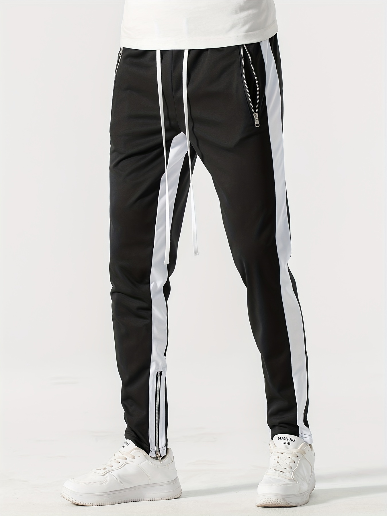 color block drawstring sweatpants fit pants men's - Temu
