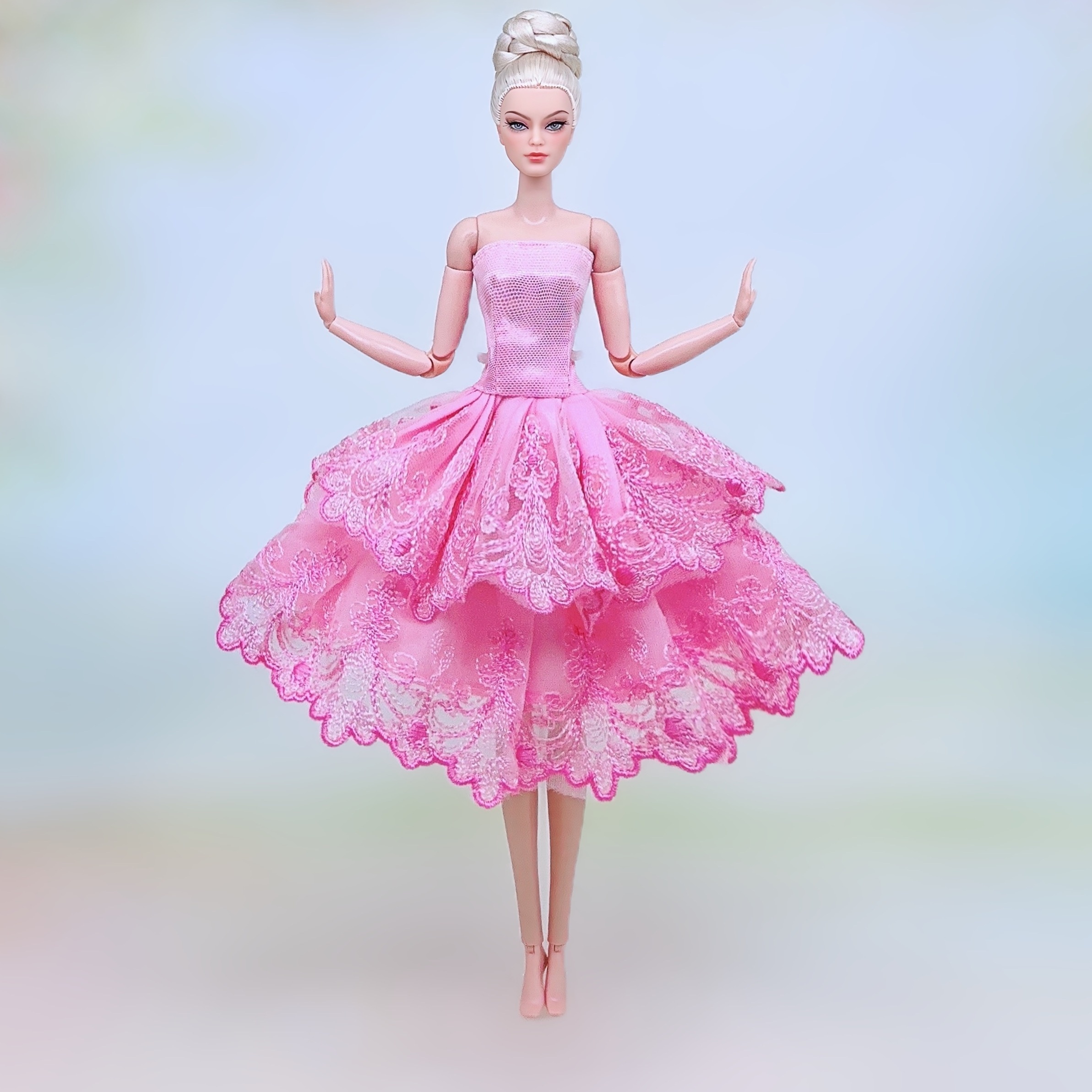 Moda princesa vestido de casamento para barbie 1/6 roupas de