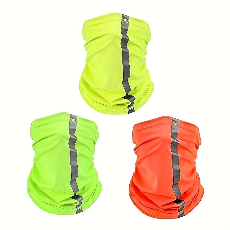 

1pc High Visibility Reflective Safety Neck Warmer For Cycling, Fishing, And Construction - Breathable Sun Protection Neck Gaiter Balaclava Face Cover Bandana For Outdoor Work And Sports