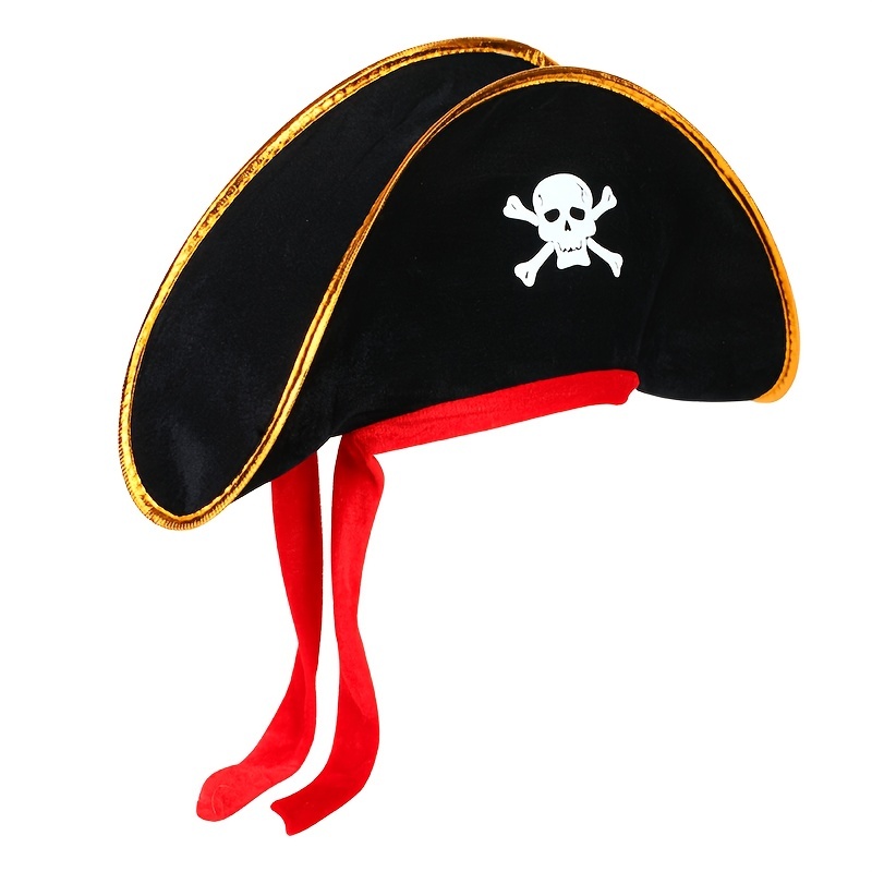 Sombrero Pirata Bandana De Tela Negro Disfraz Calavera X1
