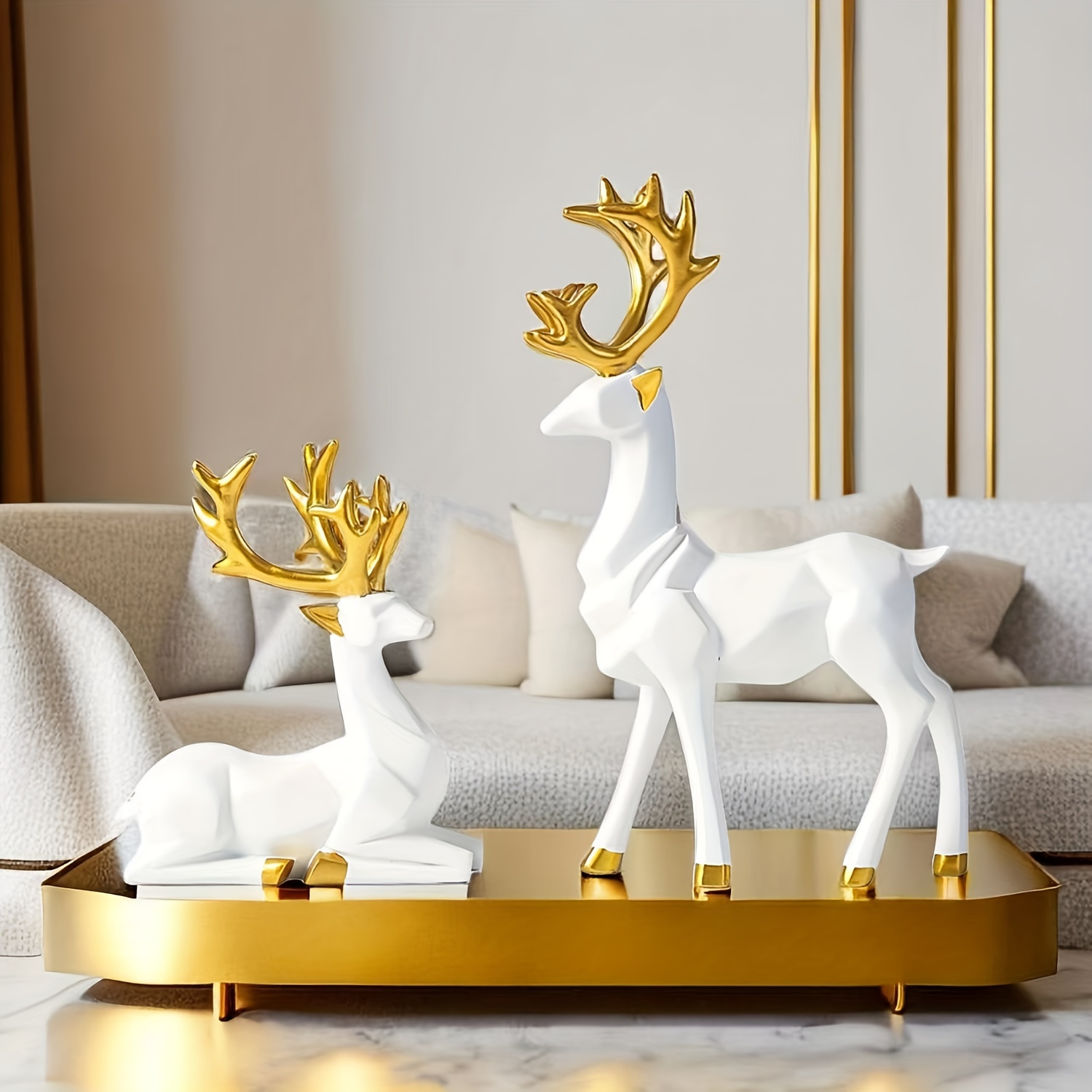 Modern Deer Statues for Home Decor Figurines Sculptures Center Table Living  Room | eBay