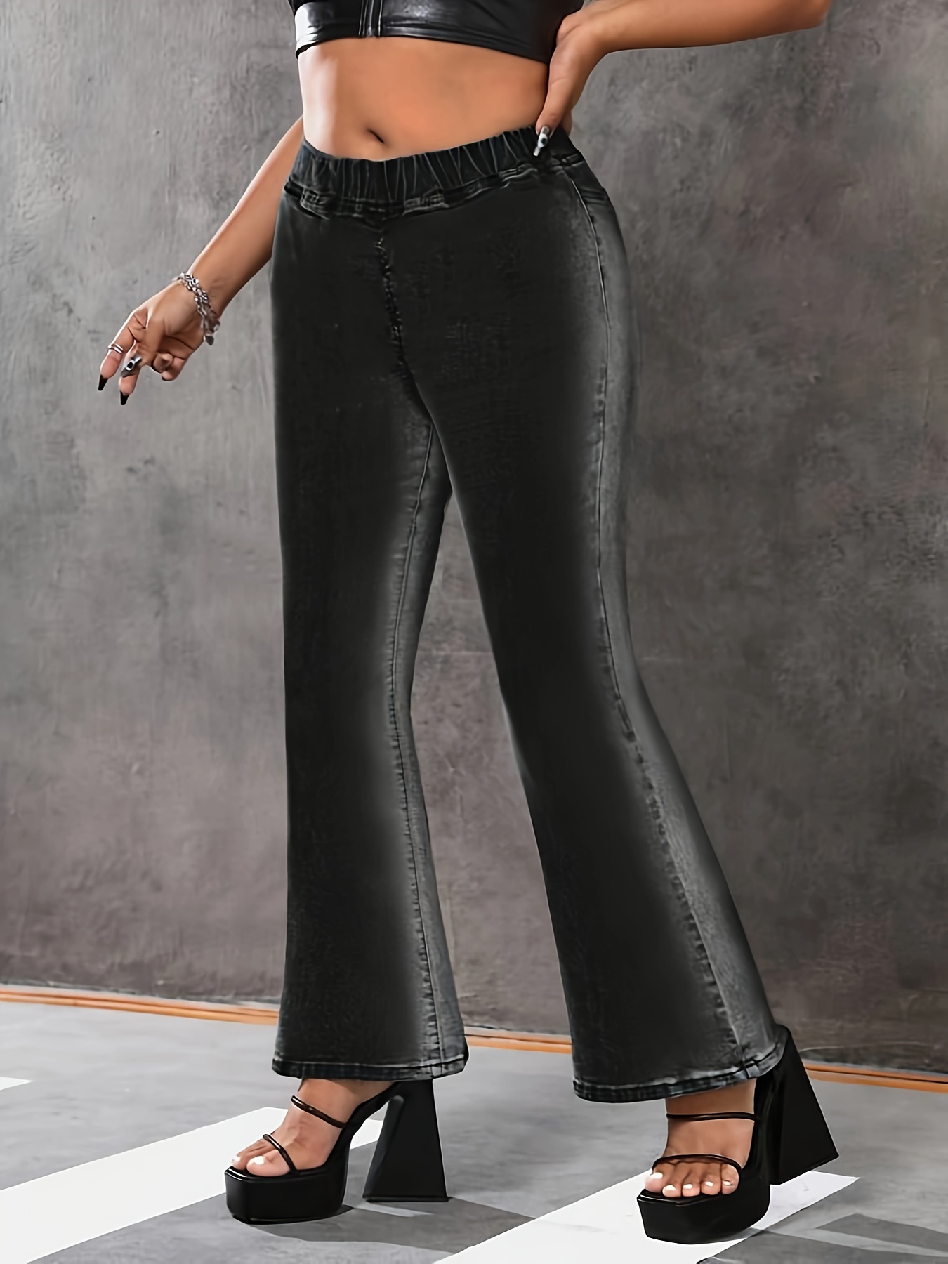 Plus Size Flare Leg Jeans