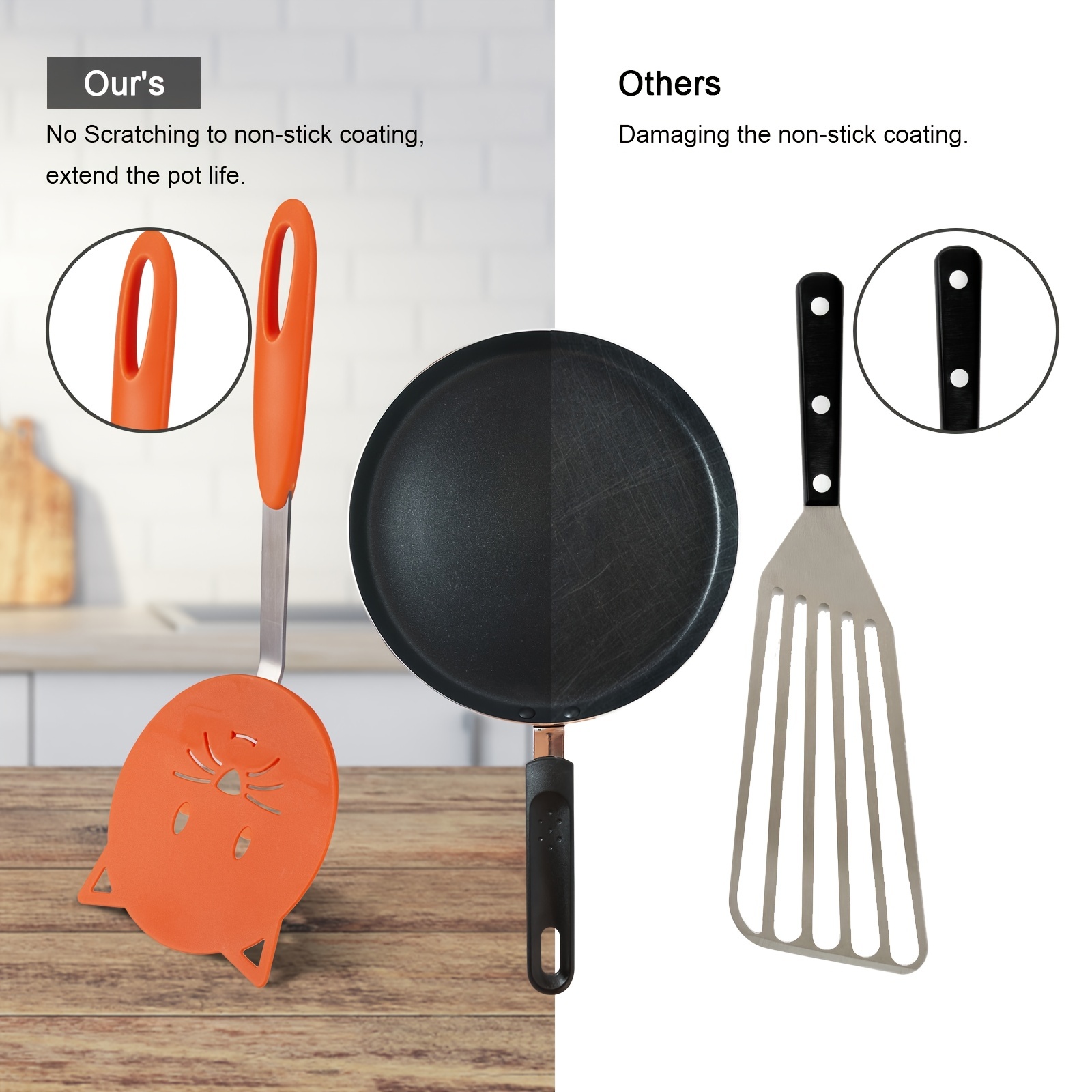 Nylon Spatula - High Temp Resistant, No Pot Damage