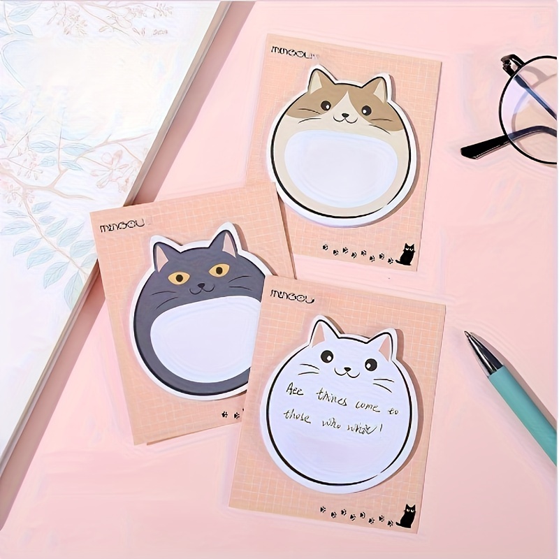 Comic Cat Sticky Notes Cute Cartoon Sticky Notes Paper Like - Temu