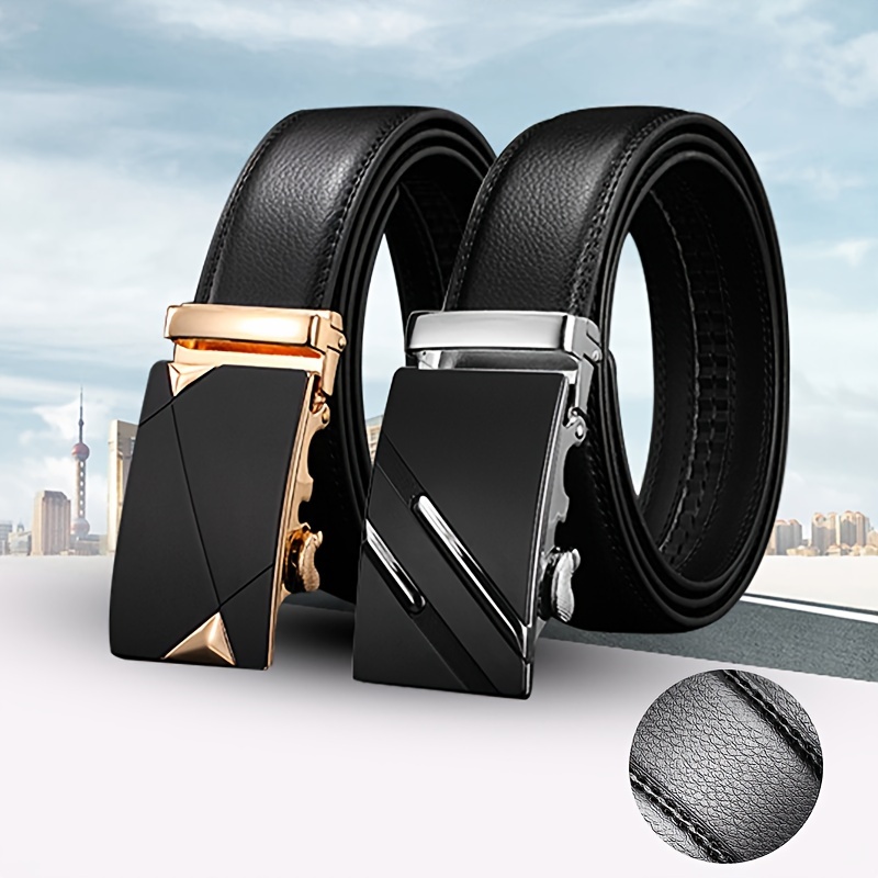 1pc Luxury Cowhide Beauty Head Smooth Buckle Leather Belt For