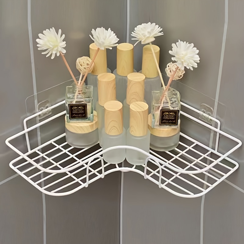 steel Self-Adhesive Metal Bathroom Corner Rack Storage Shelves