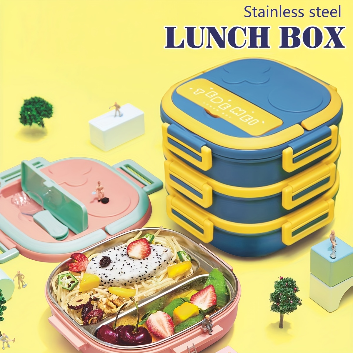 Plastic And Stainless Steel Insulated Lunch Box, For School, Offices
