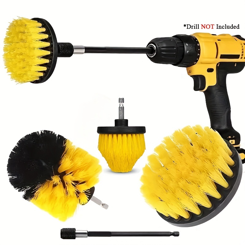 4pcs/set Drill Brush Cleaner Scrubbing Brushes with Extension Rod