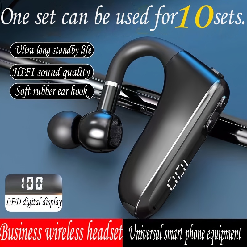 Auriculares Bluetooth, auriculares inalámbricos con micrófono con  cancelación de ruido ambiental (ENC) y soporte de carga rápida, ligeros,  auriculares