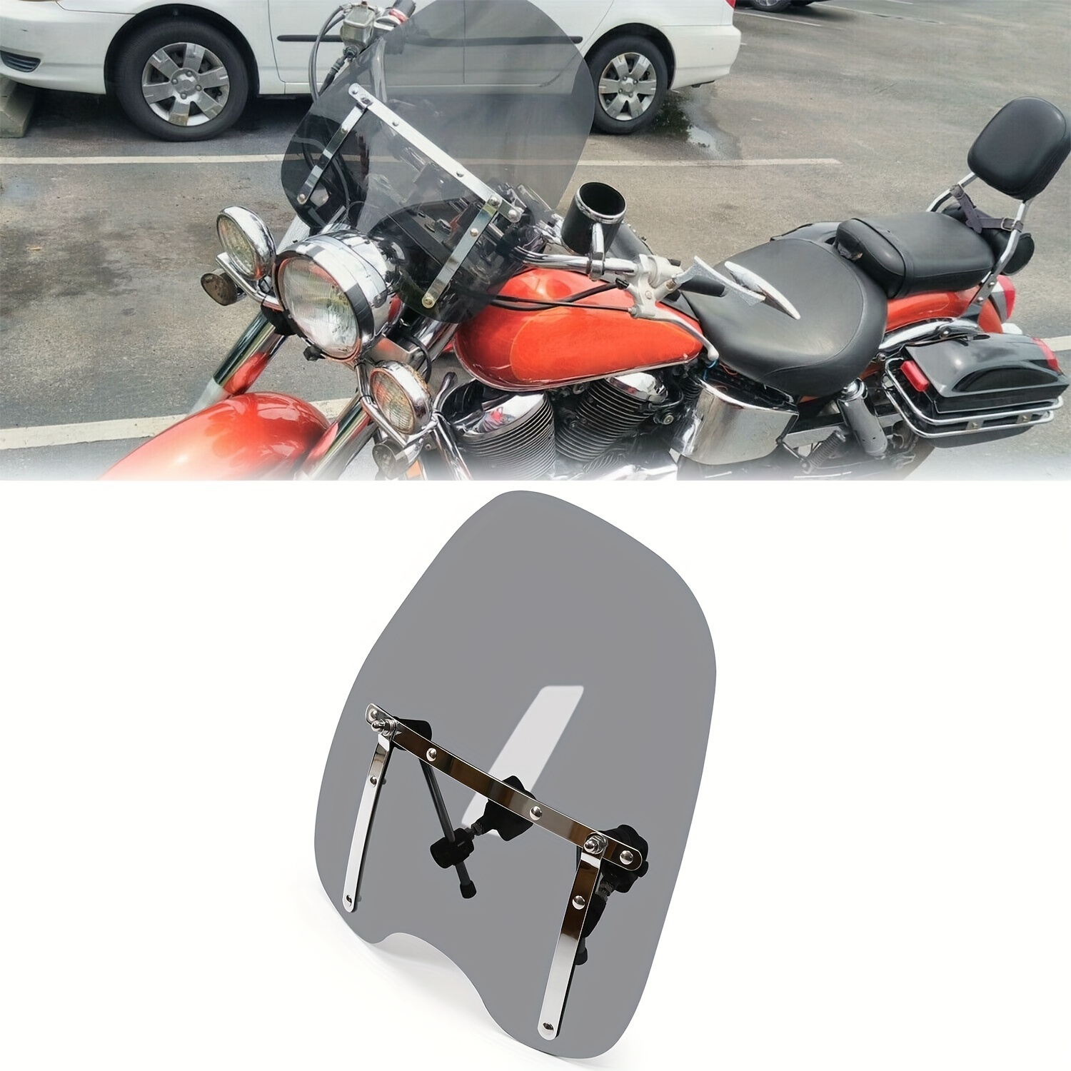 Pare-brise de moto (gris S), déflecteurs de pare-brise modifiés universels pour  moto, déflecteur d