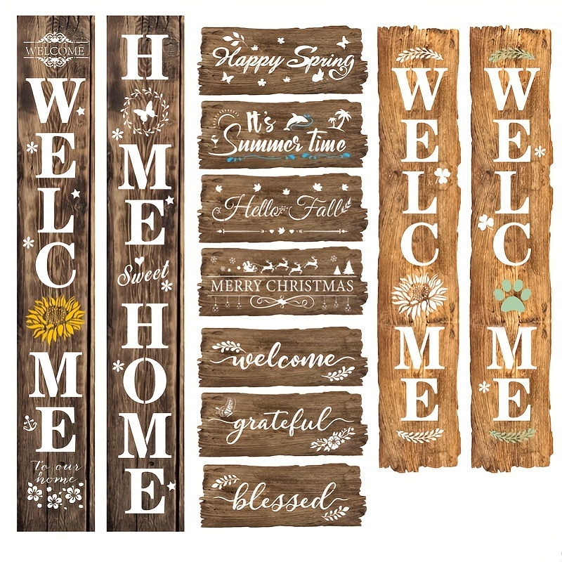 26 PCS Large Welcome Stencils Painting on Wood Home and Welcome Stencil  Letters