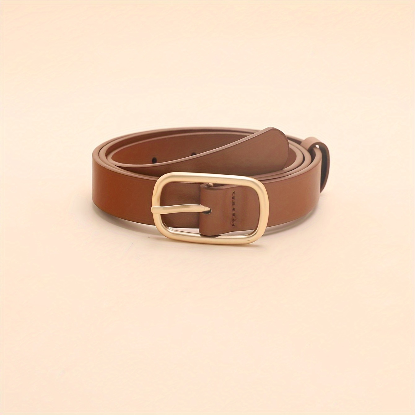 Camel Large Western Belt In Vintage Calfskin - Designer Belts for Women