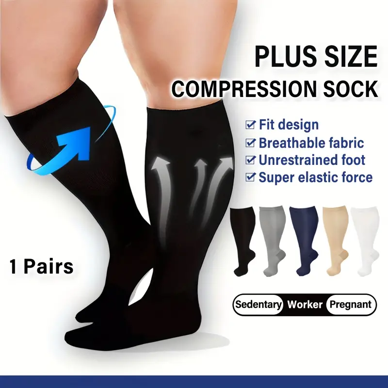Plus Size Compression Women Extra Wide Calf Knee High - Temu