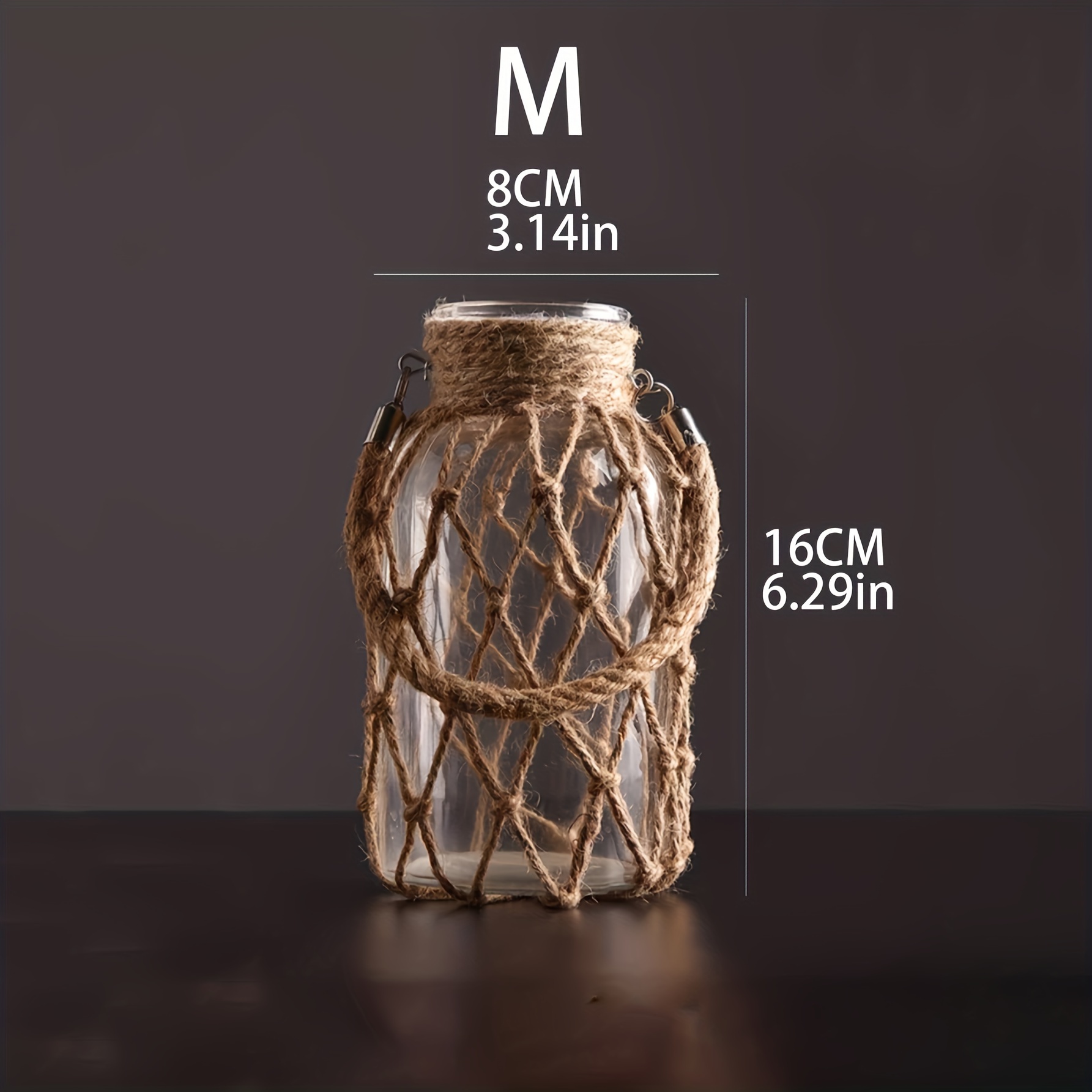 Elegant Transparent Glass Vase With Mesh Net Bag - Ideal For Home Decor, Flower Arrangements, Hydroponic Planting, And Gifts