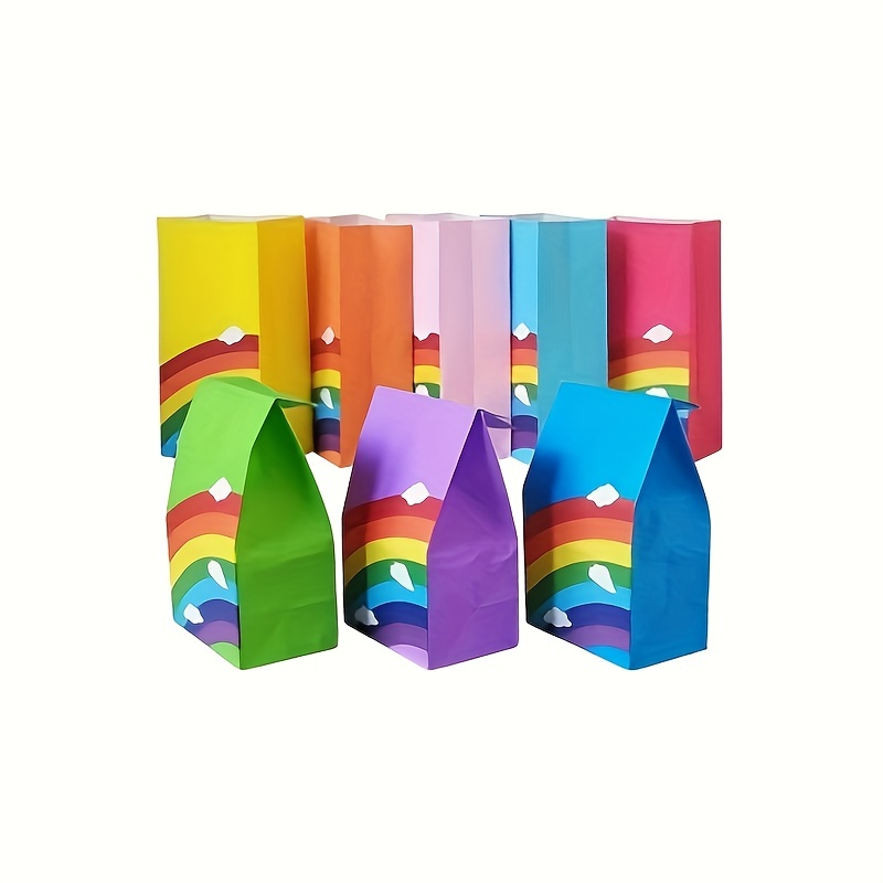 Gift Bags Reusable Sealable Bags Rainbow Pattern Zip Bags - Temu