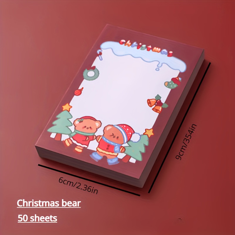 1pc 50 Sheets Christmas Sticky Notes Santa Claus Back To School Supplies