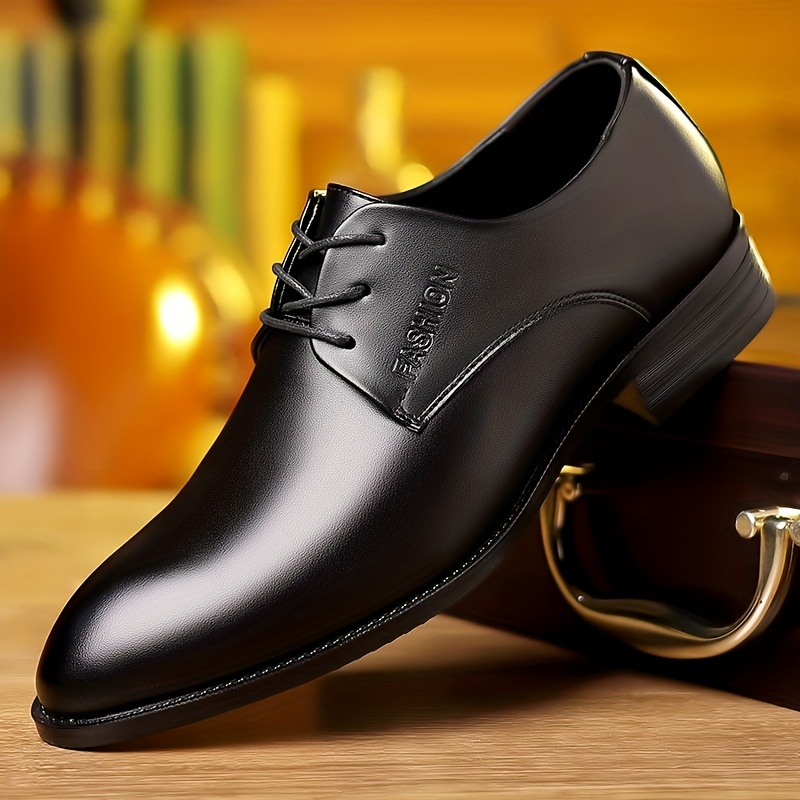 Mens Shoes Pointy Toe Business Dress Formal Shoes Slip On