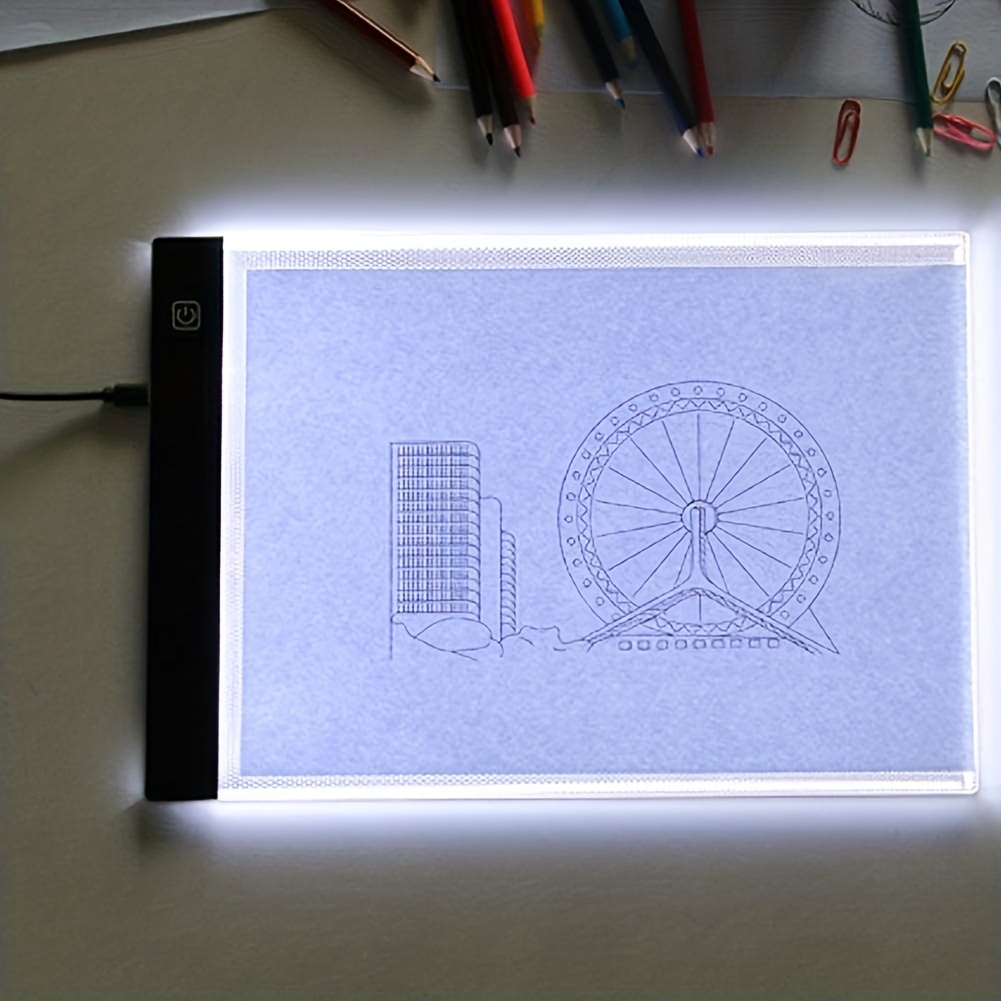 Portable A5 LED Copy Board Light Tracing Box, Ultra-Thin Adjustable USB  Power LED Table Trace Light Pad for Tattoo Drawing, Streaming, Sketching