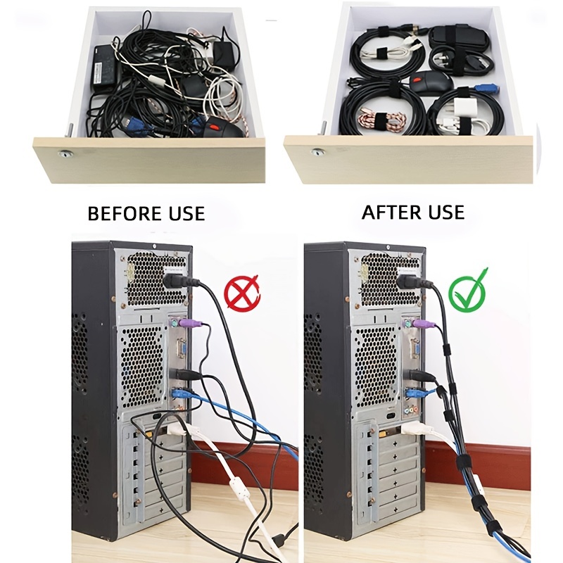 1 Piece /118.1inch (3m) Wire Data Cable Storage, Cable Organizer