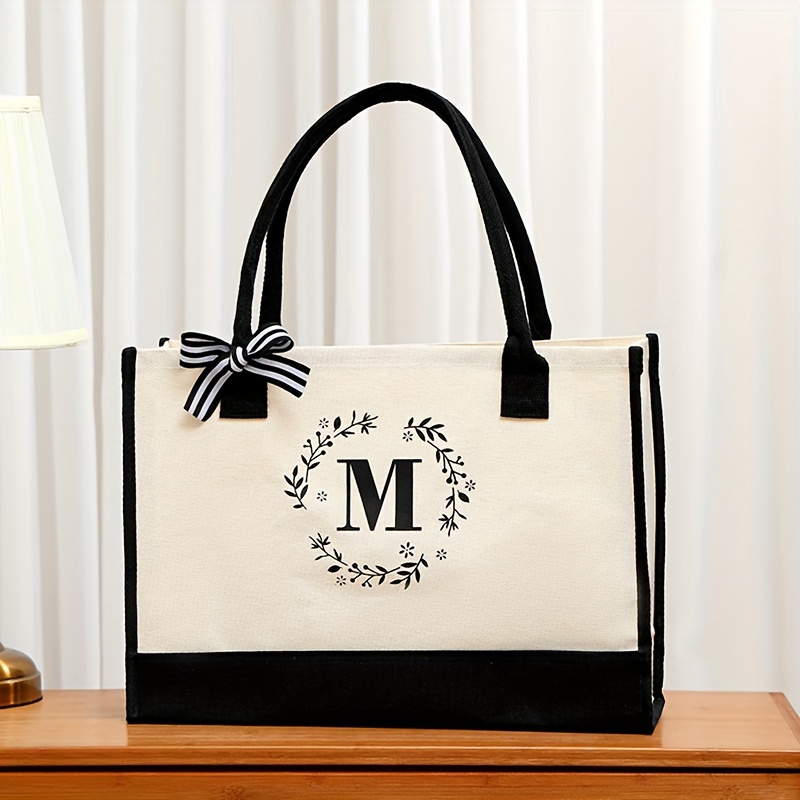 Personalized Canvas Tote Bag Large Monogram Tote Bridesmaid 