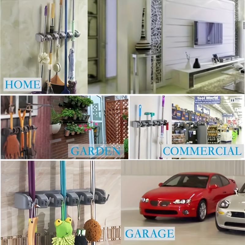 Multifunction Wall Mounted Rake Storage Rack Broom Hanger Home