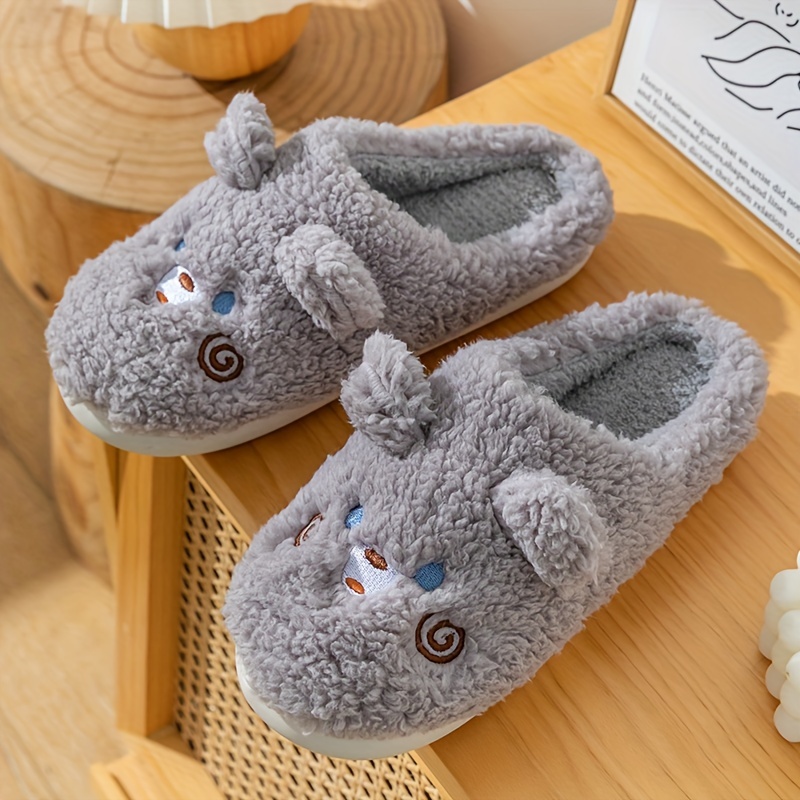 Pantoufles de lapin blanc Kawaii pour enfants, chaussures Babi, chaussons  de lapin mignons, mocassins chauds en fourrure pour bébé, pantoufles