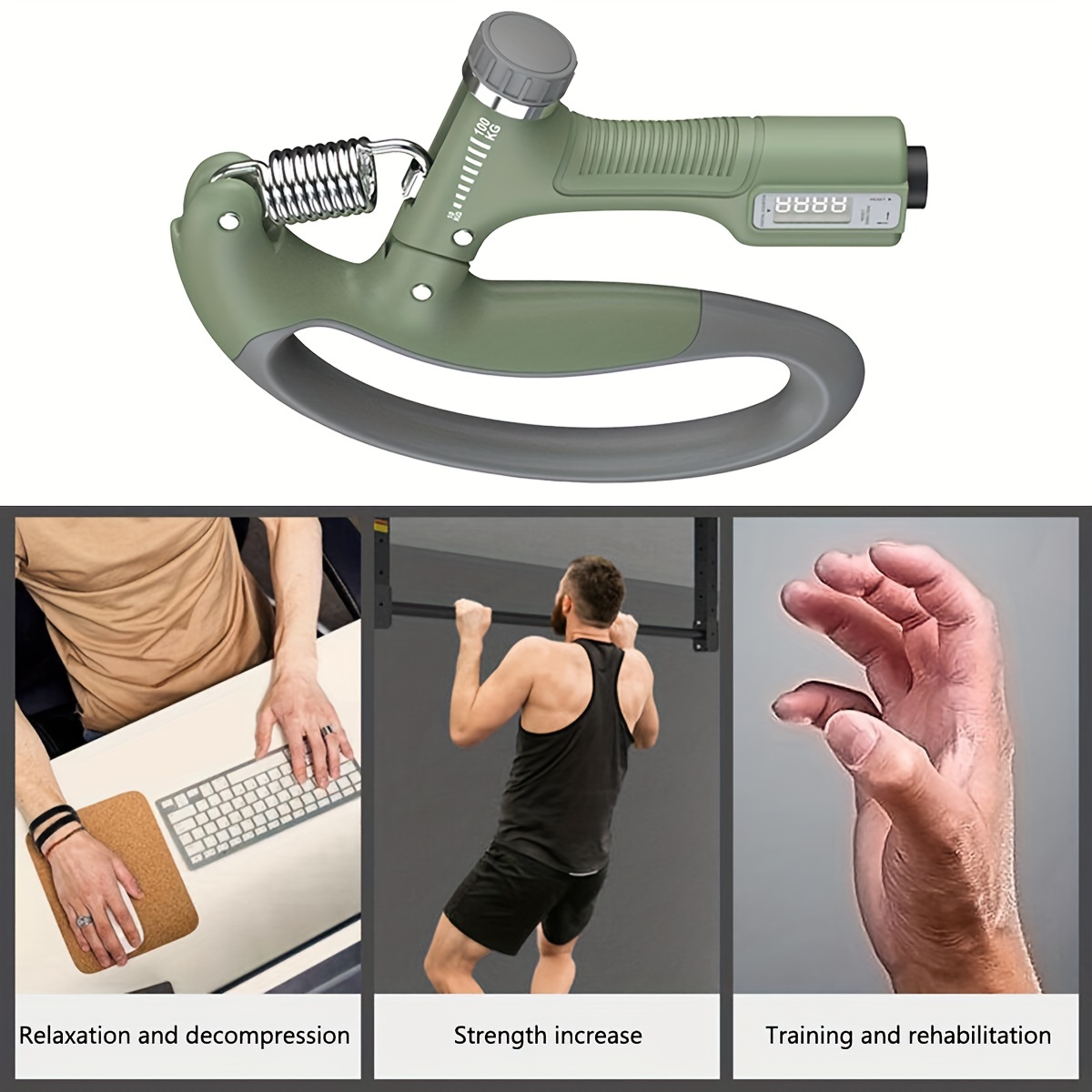 10-100Kg Adjustable Hand Grip Strengthener Electronic Countable Heavy  Gripper Exerciser Arm Muscle Wrist Train Fitness Equipment