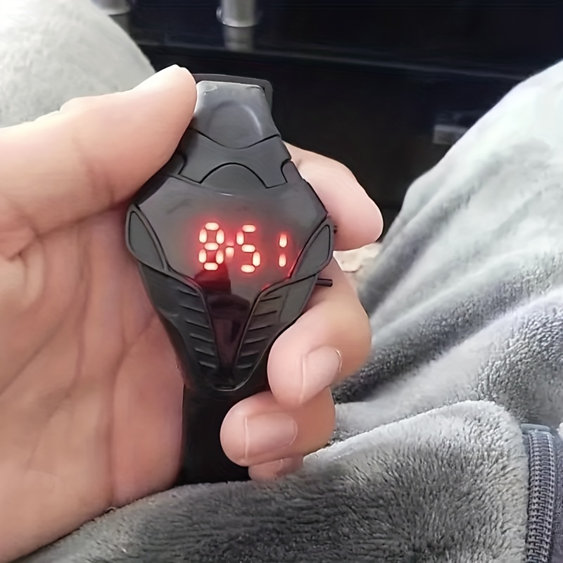 creative led electronic watch snake shaped fashion trend silicone luminous sports watch details 4