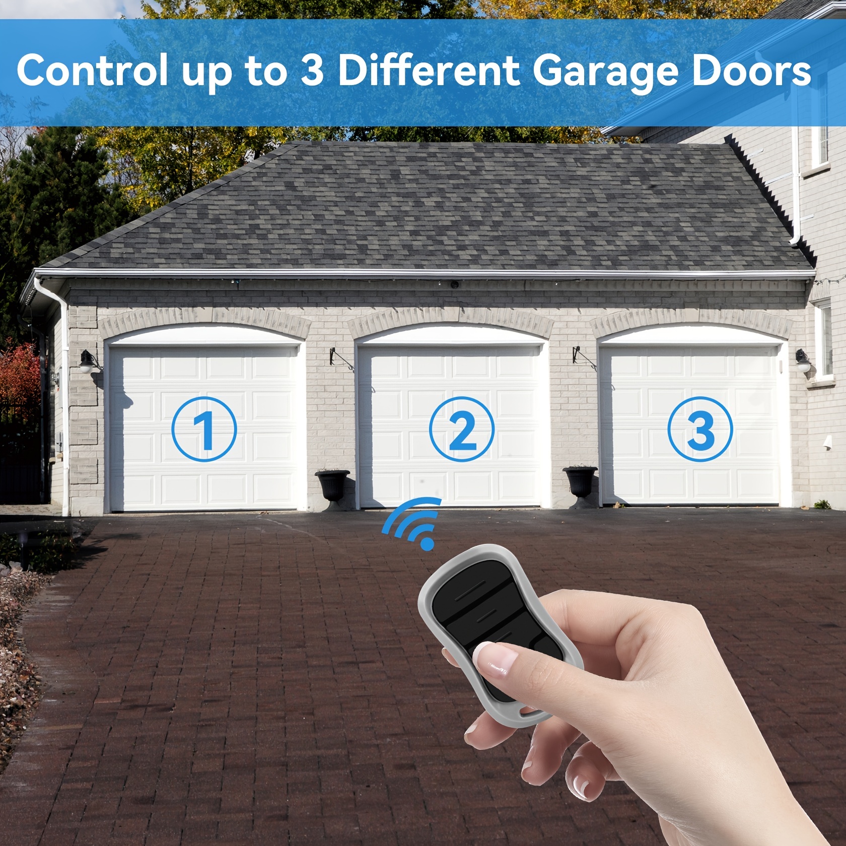Mando a distancia universal para puerta de garaje, 2 unidades