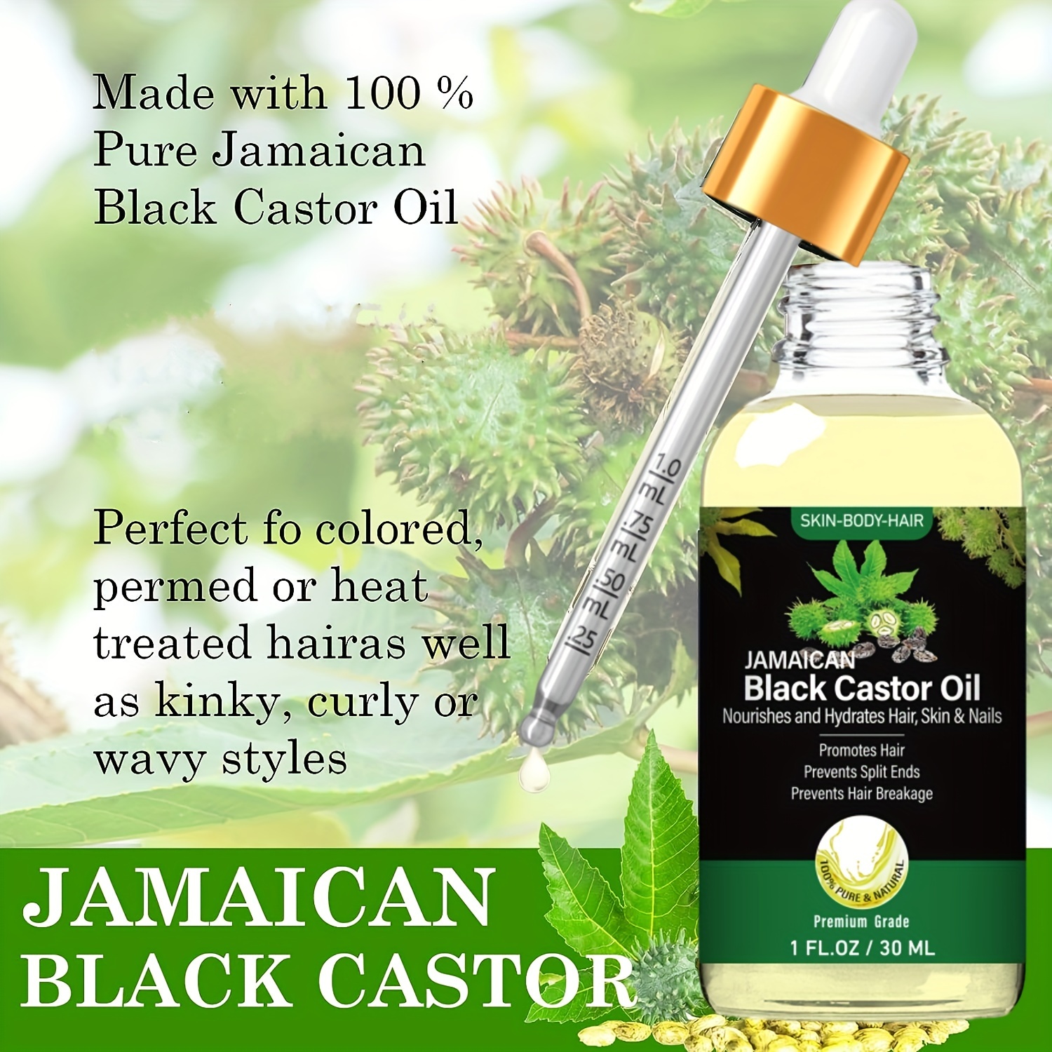 30ml Aceite Ricino Negro Jamaicano Aceite Esencial Planta - Temu