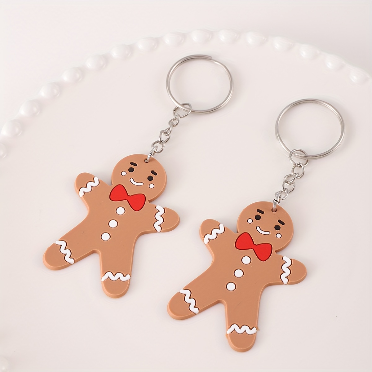 Christmas Gingerbread Cookie Minnie Hand Made Keychain Bag 