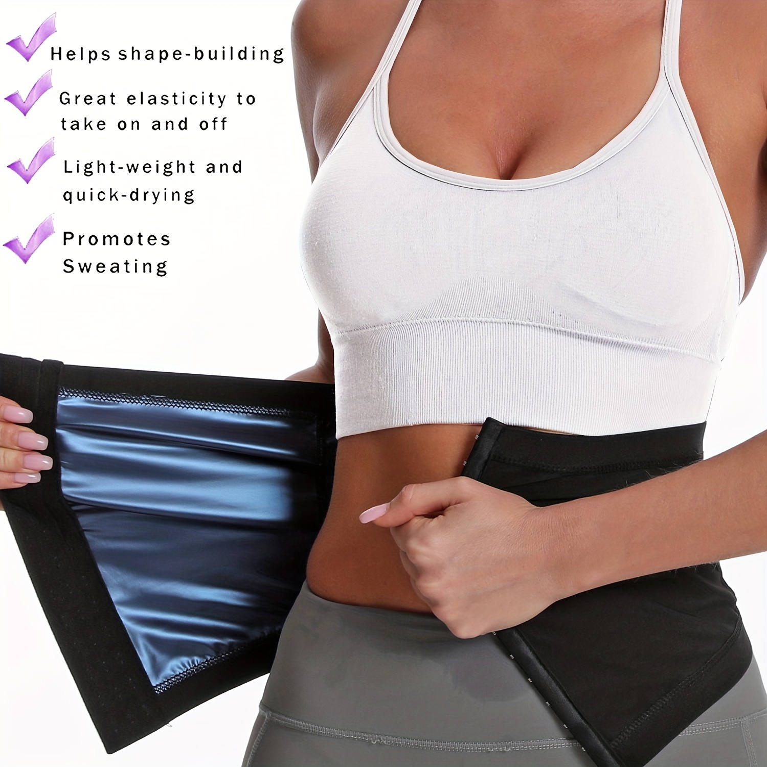 Sports Sweat Belt Premium Waist Trimmer for Women Belly Fat Burner Lose  Weight
