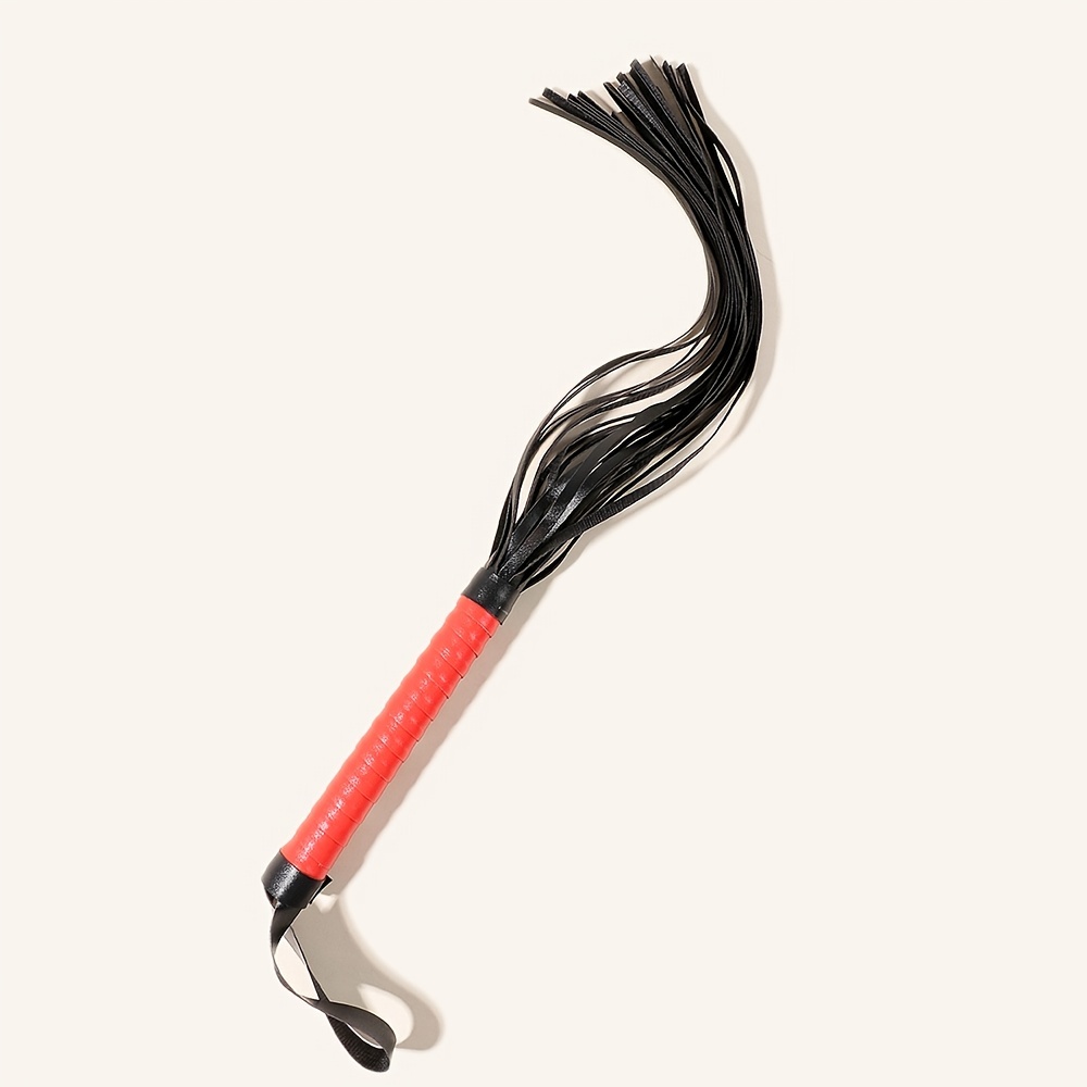 Riding Pu Leather Flogger Whip Sex Play Leather Black Crop - Temu