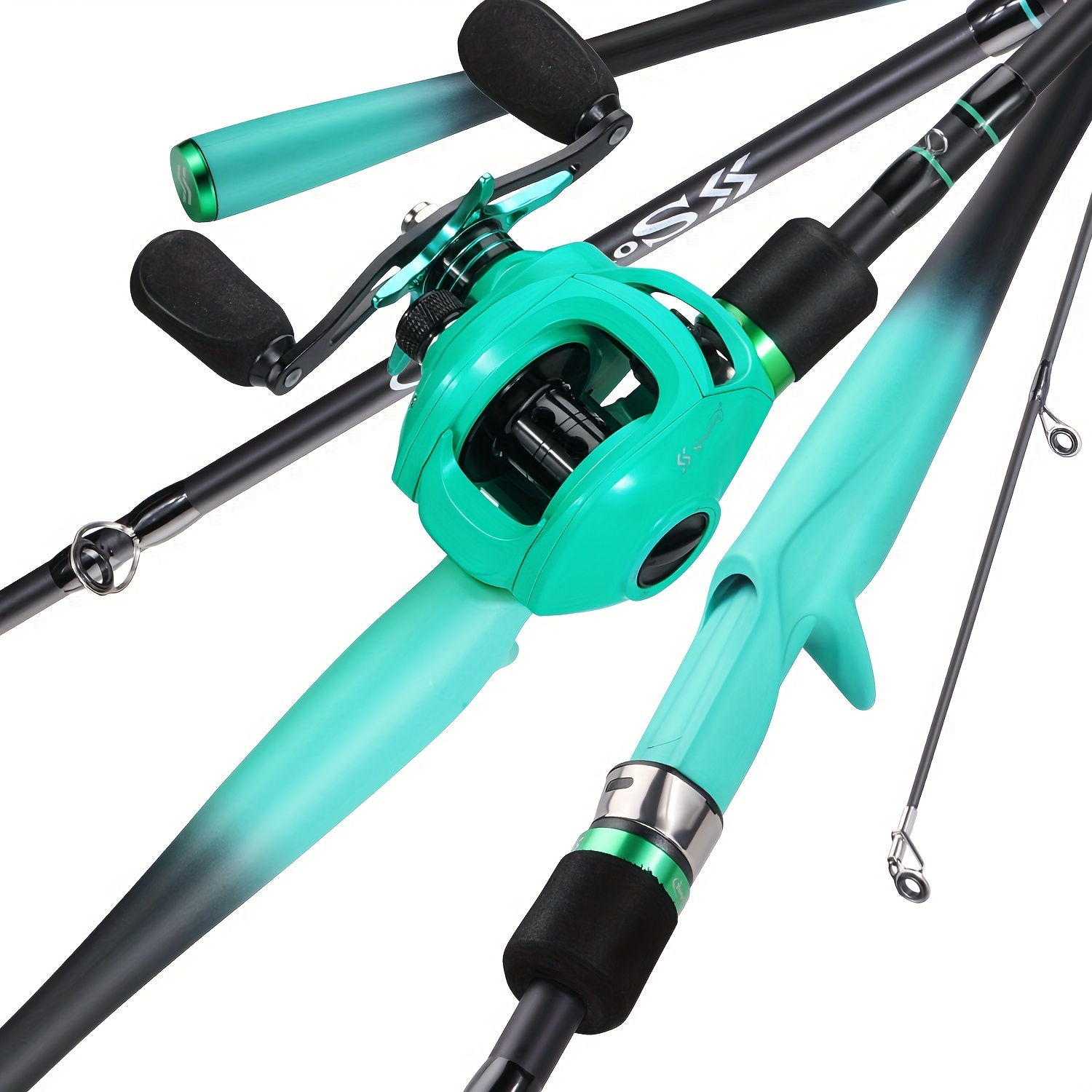 Sougayilang Fishing Rod Reel Combo，Carbon Fiber Protable Casting Spinning & Fishing  Pole and Colorful Casting & Spinning Reel for Travel 4 Pieces  Freshwater-6.9 FT Rod + Left Hand Casting Reel : 