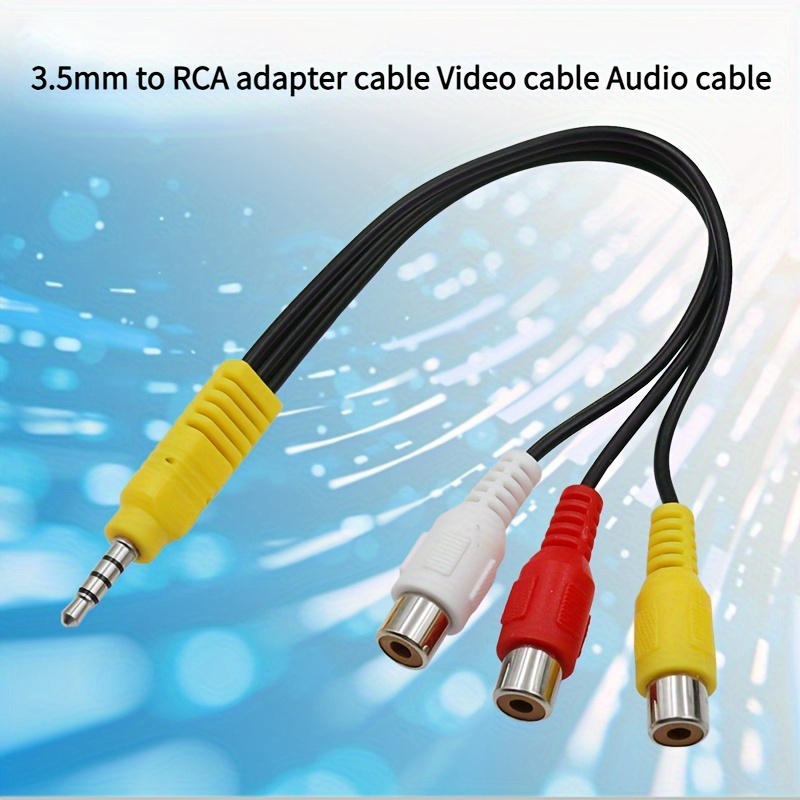 Cable RCA 1/1,8/3m 2 RCA Aux Cable de sonido Cable de 3,5 mm Conector  estéreo a 2RCA Conector de de teléfono para altavoces, reproductor de  Yotijar Cable divisor de audio RCA