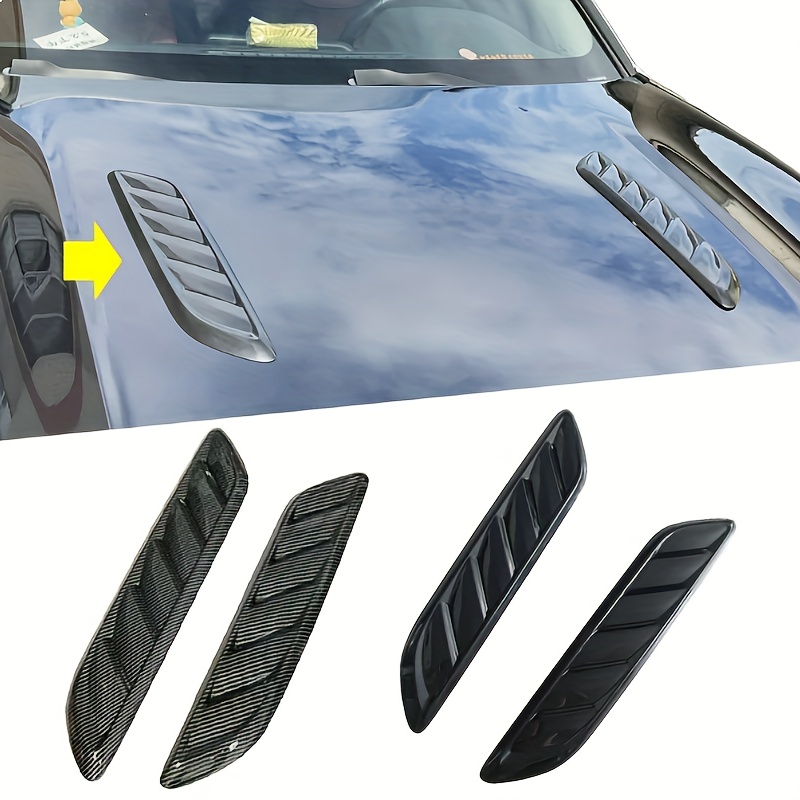 Car Universal Hood Abs Cooling Vents Body Sticker Carbon - Temu