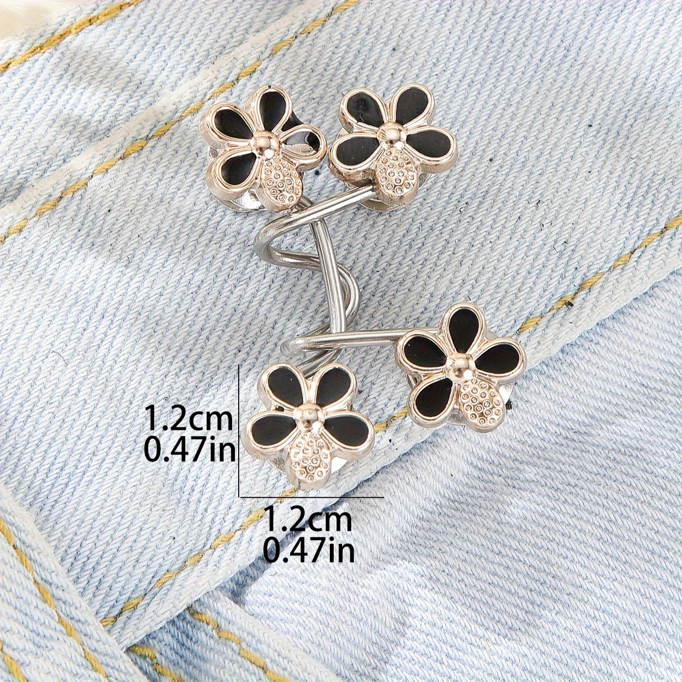 Metal Pant Waist Tightener, Adjustable Waist Buckle Flower Button Pin at Rs  299/pair in Surat