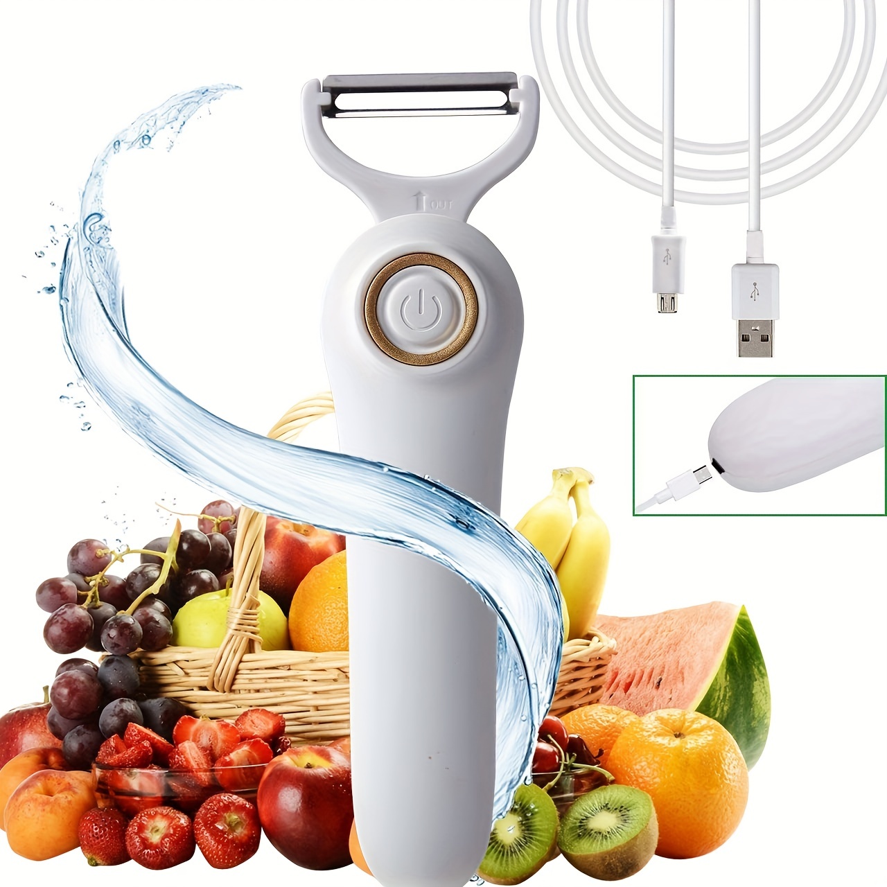 3 in 1 Crystals Automatic Electric Potato,Apple Peeler + Vegetable dryer