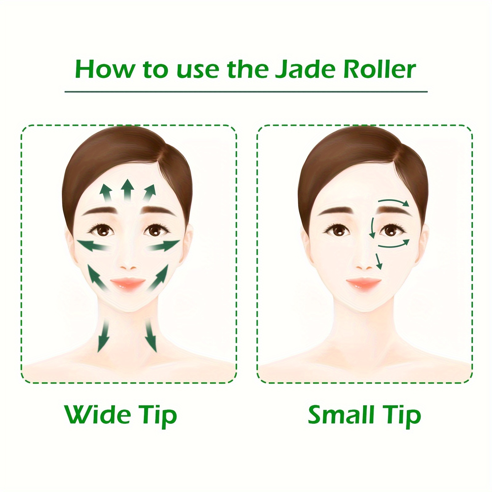 Jade Roller for Face - Skin Care Tools Used With Beauty Products, Jade Face  Roller for Face, Small Eye Roller for Puffy Eyes, Face Massager for Women