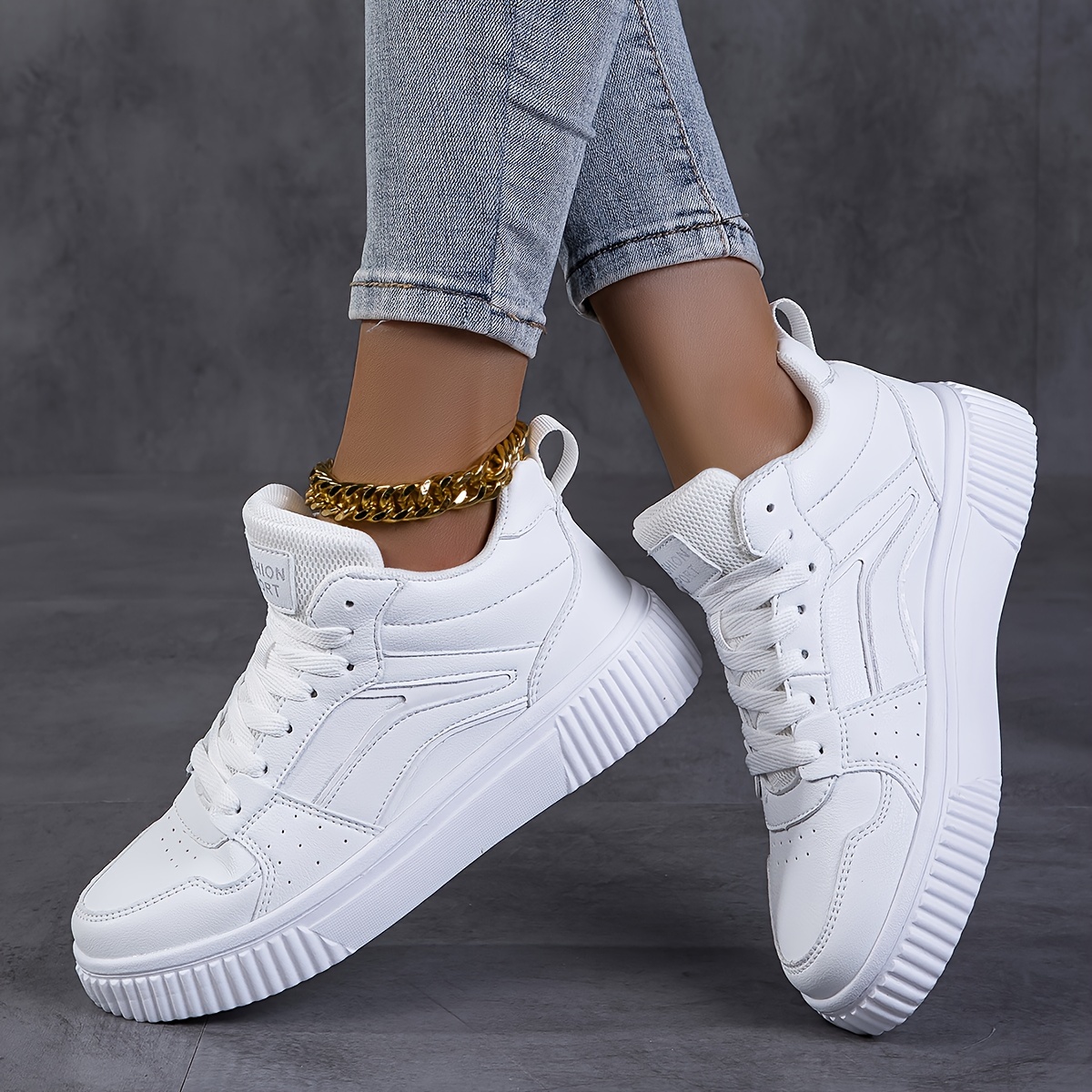 zapatillas blancas caña media mujer cuero microfibra Temu Ecuador