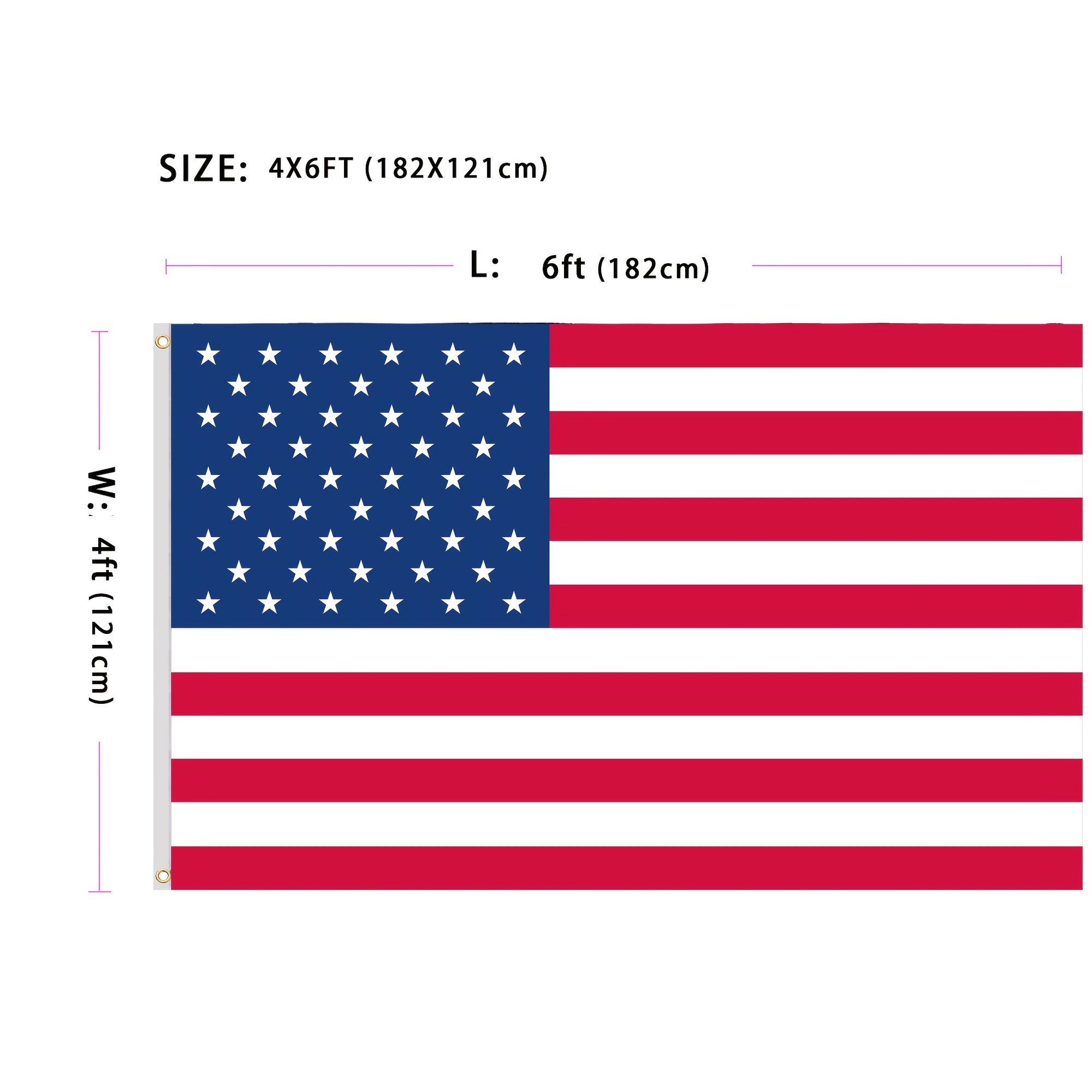 vibrant and durable american us flag 3x5 ft canvas header double stitched uv fade resistant with brass grommets