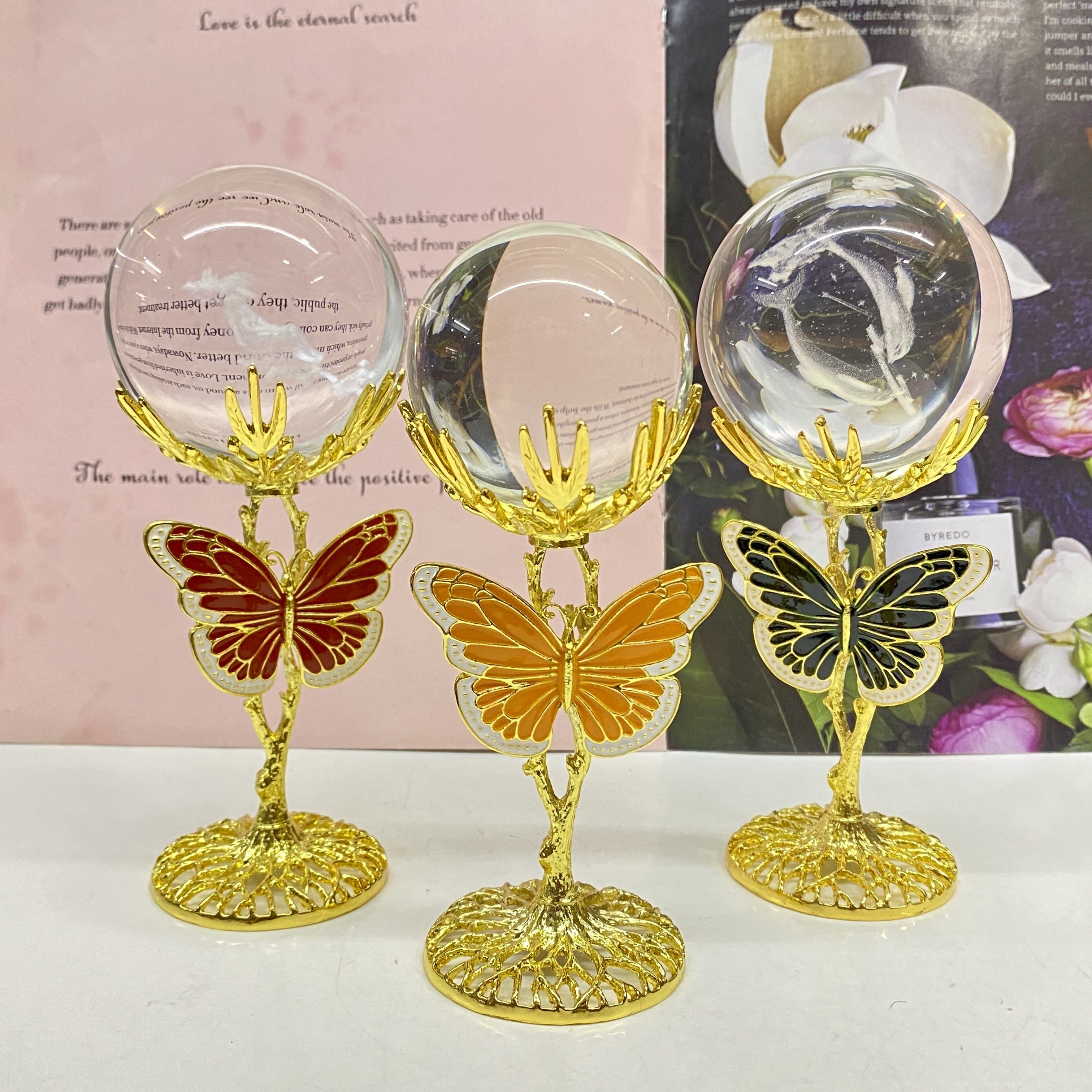 Vintage Crystal Shelf Wood Butterfly Light Crystal Shelf - Temu