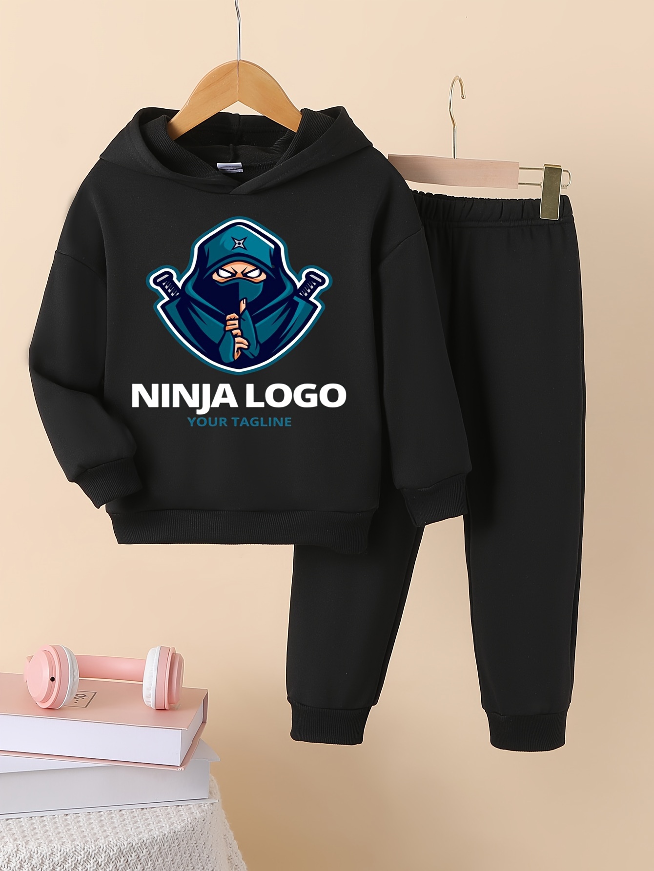 NINJA Set completo per bambini Ninja abbigliamento felpe con cappuccio a  maniche lunghe per bambini e