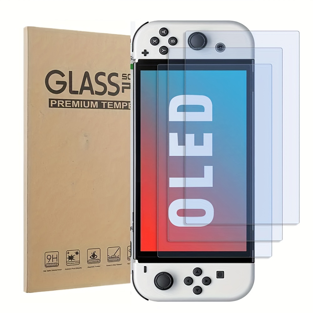 ProCase Screen Protector Compatible with Nintendo Switch OLED 3 Pack,  Tempered Glass Screen Film Guard Rounded Edge Real Glass Screen Protector  for