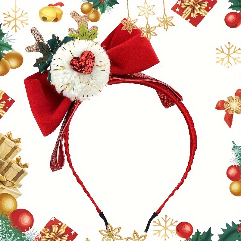 Accessoire de Noël : un serre-tête gros noeud rouge